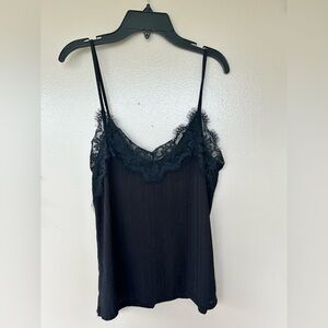 Zara Black Lace Spaghetti Strap Camisole Top